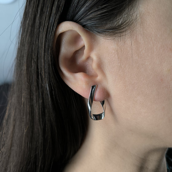 Silver earrings without stones