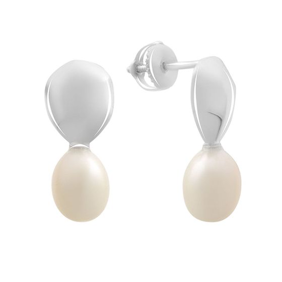 Silver earrings with pearls 4.75ct