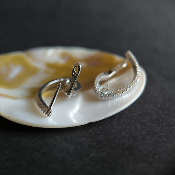 Silver earrings with Phianites