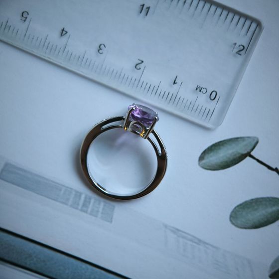Silver ring with amethyst