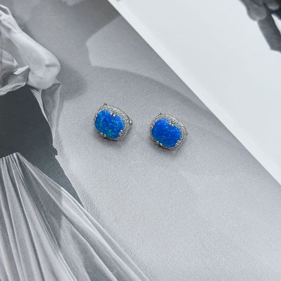 Silver earrings with opal 5.19ct