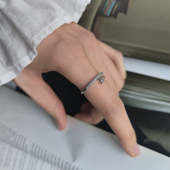 Silver ring with cubic zirconia