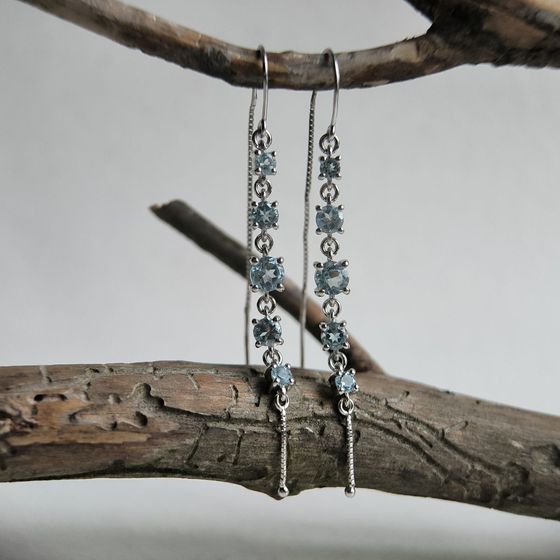 Срібні сережки з топазом 3.109ct