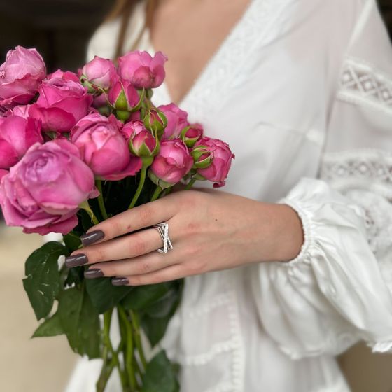 Silver Ring with Fianites