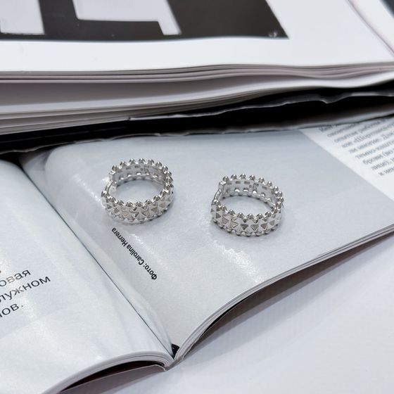 Silver earrings without stones