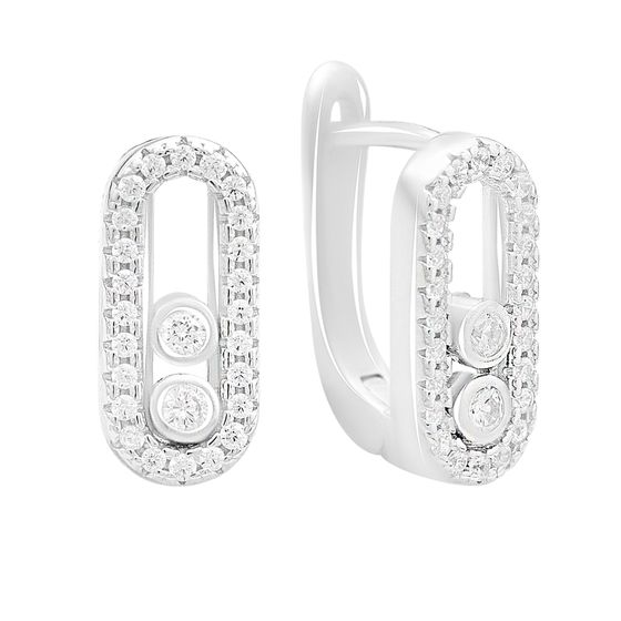 Silver earrings with cubic zirconia