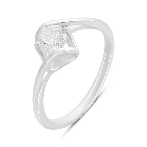 Silver ring with cubic zirconia