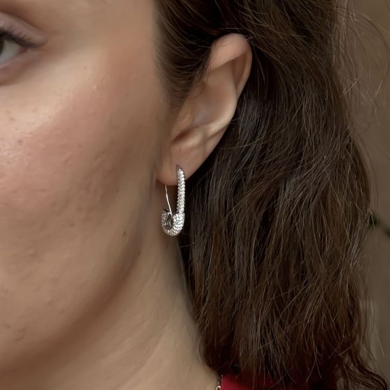 Silver Earrings with Fianites