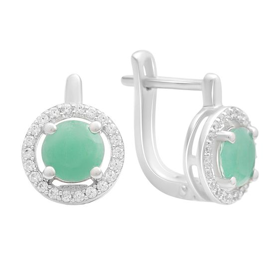 Серебряные серьги с изумрудом 2.028ct