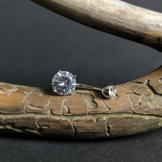 Silver piercing with phianites