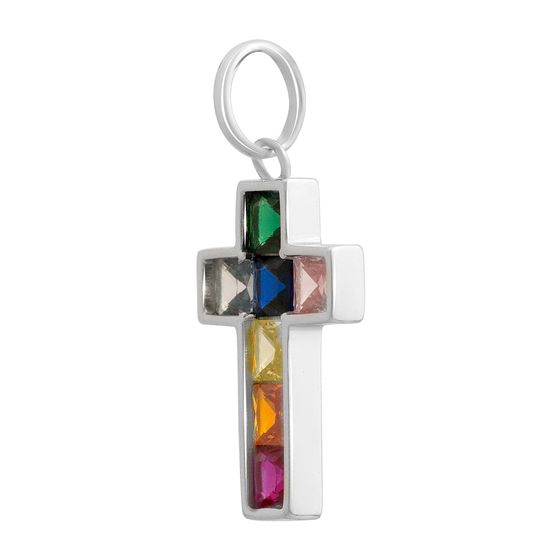 Silver cross with phianites