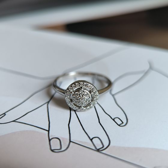 Silver Ring with Fianites