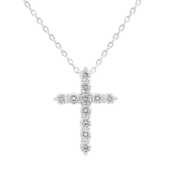 Silver necklace with cubic zirconia