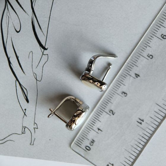 Срібні сережки з перламутром