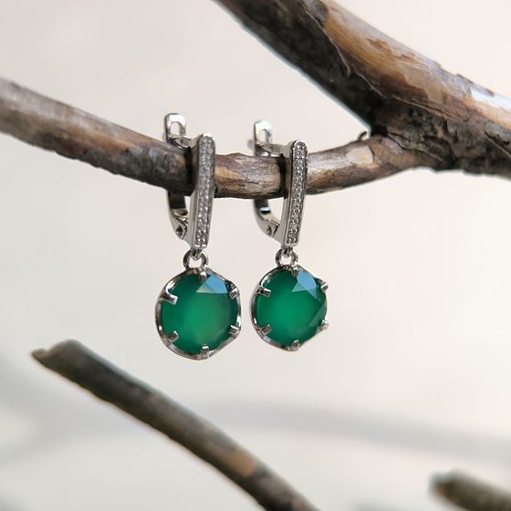 Серебряные серьги с агатом 4.929ct