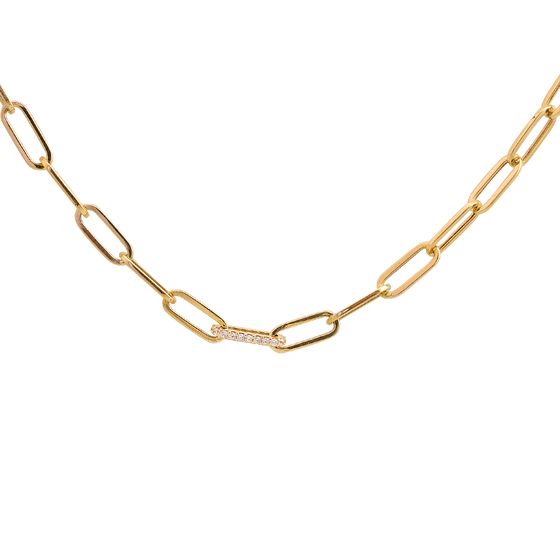 Sterling silver necklace with 0.48ct fianites