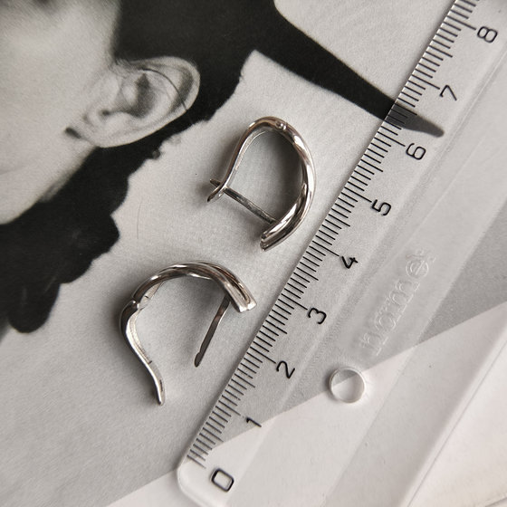 Silver earrings without stones