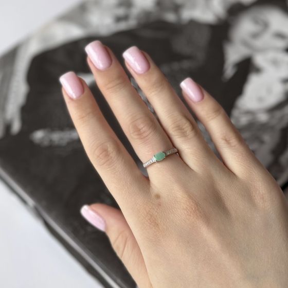 Срібна каблучка зі смарагдом 0.538ct