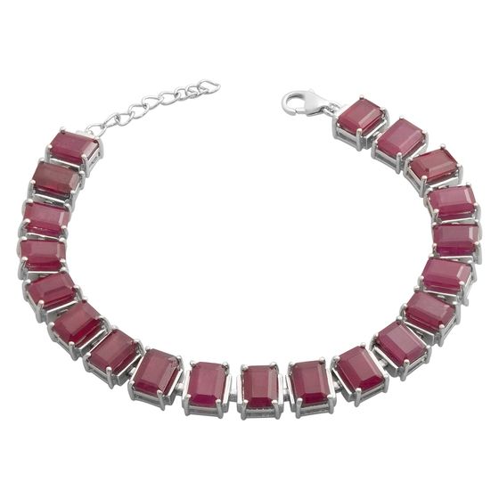 Silver bracelet with ruby