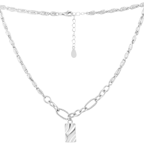 Silver necklace without stones