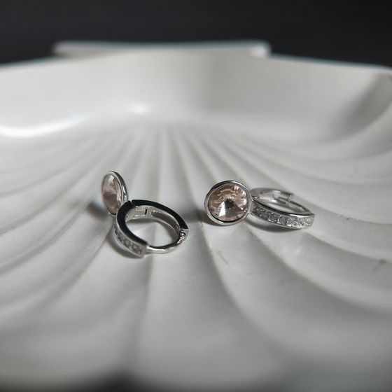 Срібні сережки з фіанітами