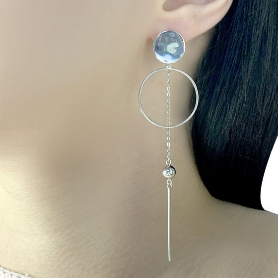 Silver earrings without stones