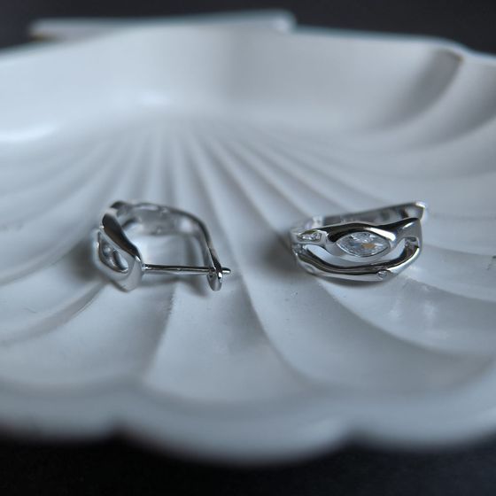 Срібні сережки з фіанітами