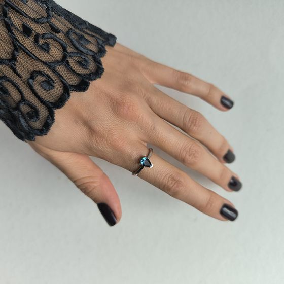 Серебряное кольцо с топазом Лондон Блю 0.469ct