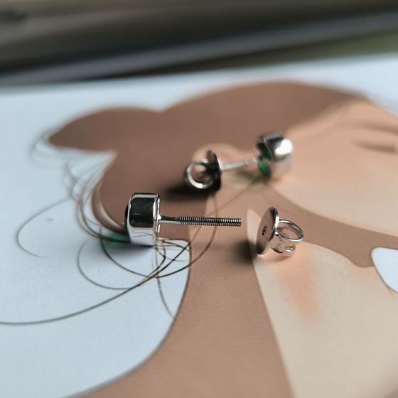 Срібні сережки зі смарагдом nano 0.77ct