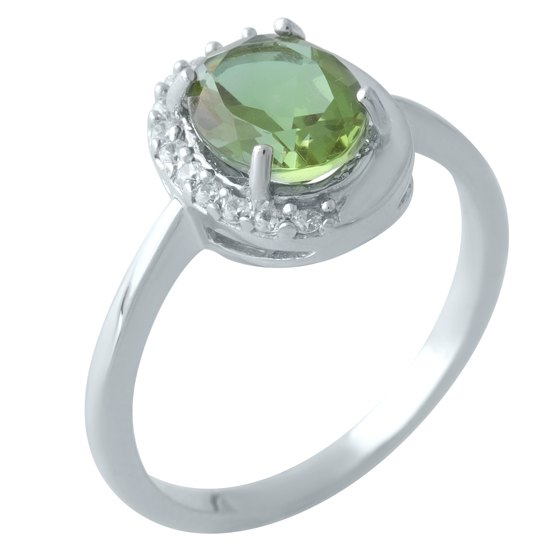 Silver ring with sultanite