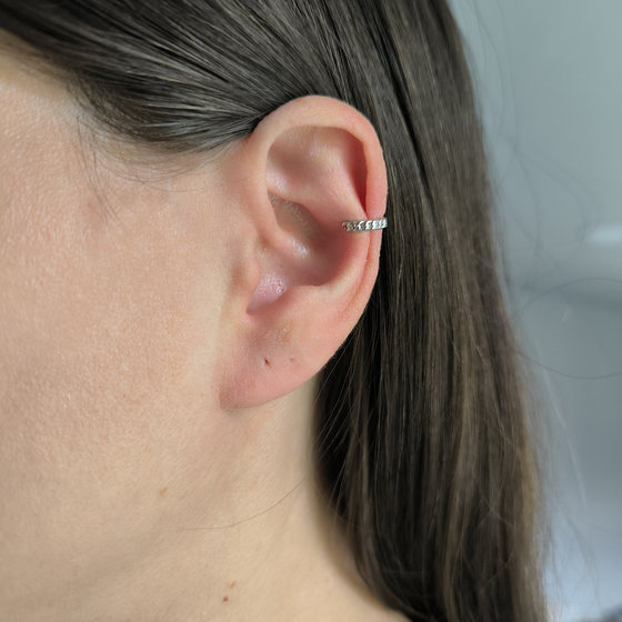 Silver earrings without stones