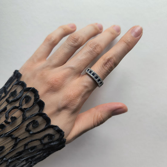 Срібне кільце з сапфіром nano 1.213ct