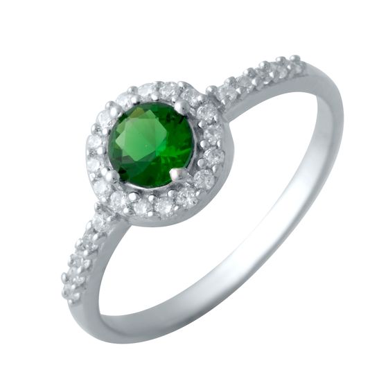 Срібна каблучка зі смарагдом nano 0.723ct