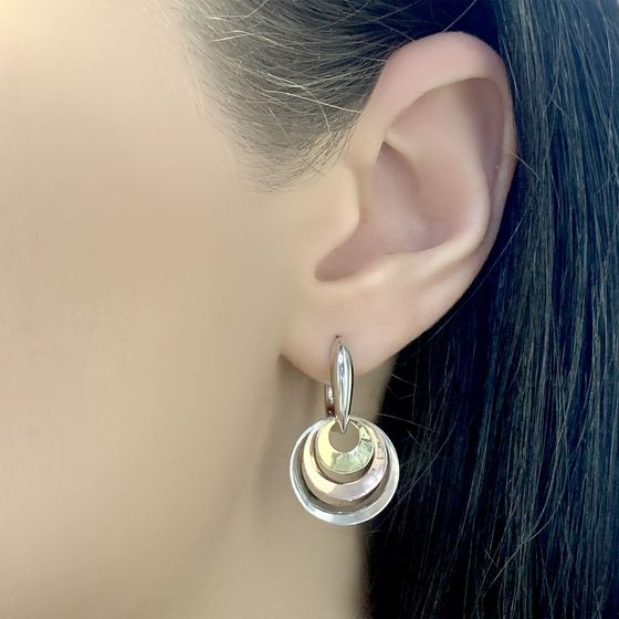 Silver earrings without stones
