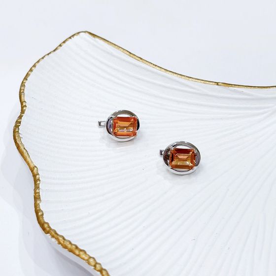 Срібні сережки із золотим кварцом 6.95ct