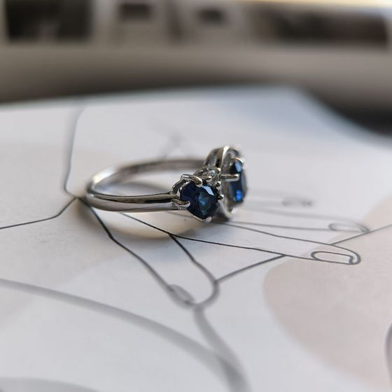 Срібна каблучка з сапфіром nano 1.05ct