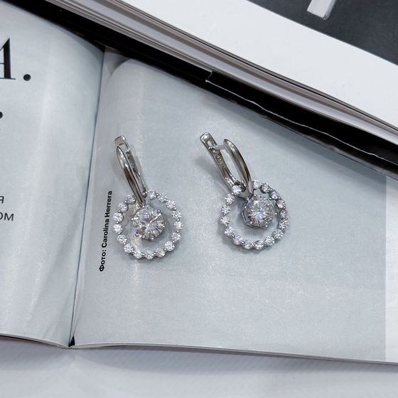 Silver Earrings with Fianites