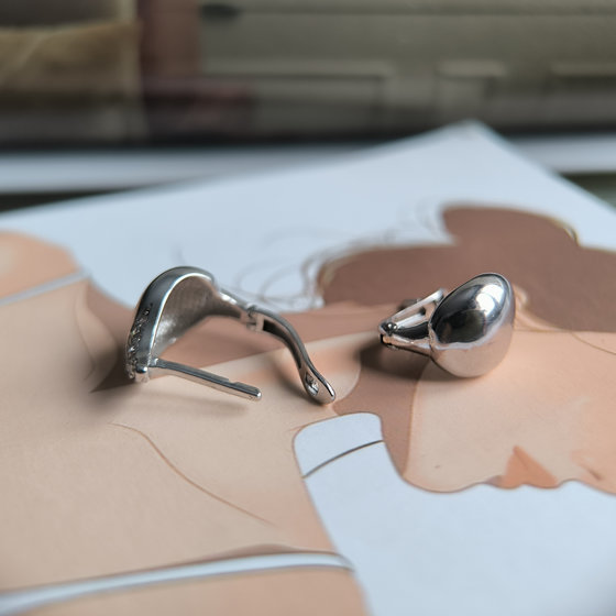 Срібні сережки з фіанітами 0.28ct