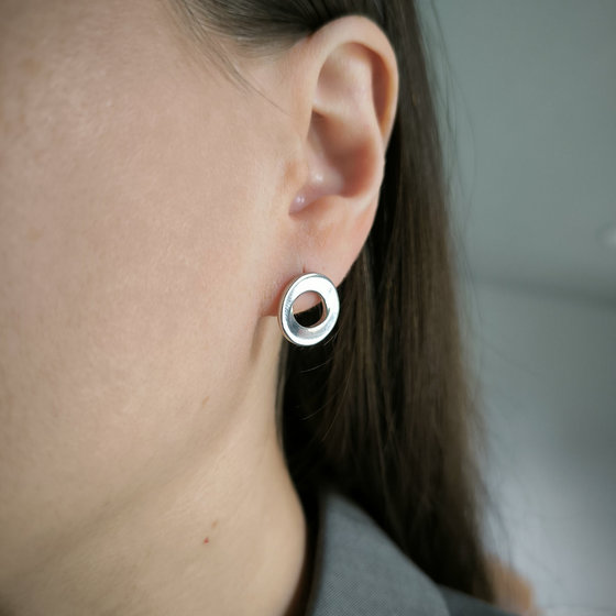 Silver earrings without stones