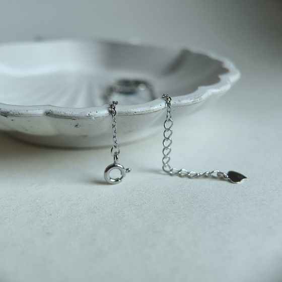 Silver bracelet with turquoise, fianites