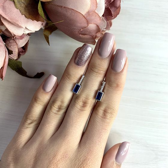 Срібні сережки з сапфіром nano 0,711 карата