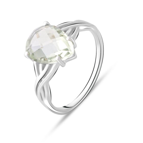 Серебряное кольцо с зеленим аметистом 3.25ct