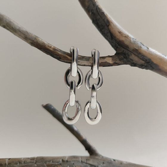 Silver earrings without stones