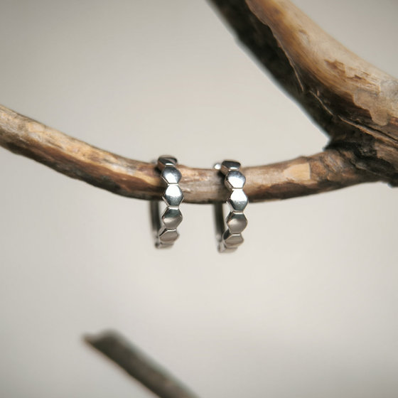 Silver earrings without stones