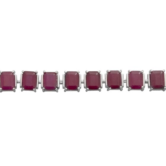 Silver bracelet with ruby