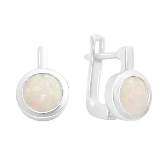 Silver earrings with a 0.65-carat opal