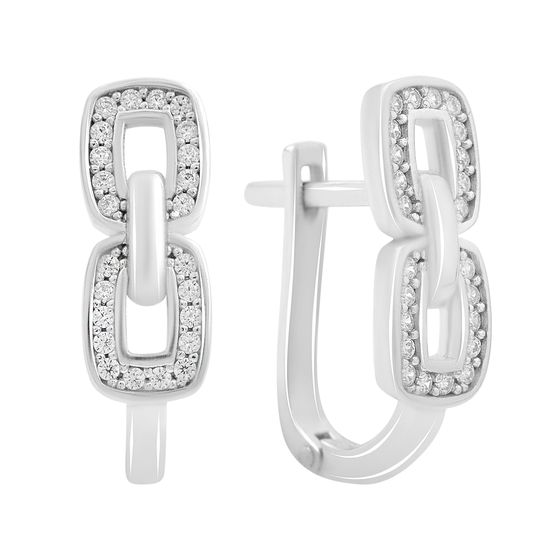 Silver earrings with cubic zirconia