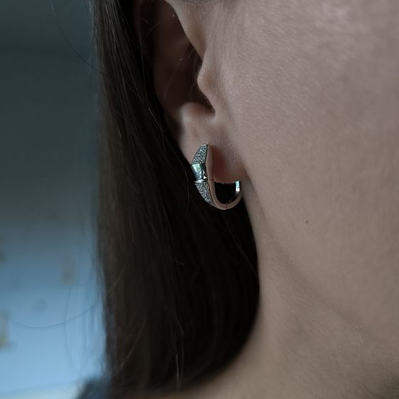 Silver Earrings with Fianites