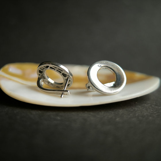 Silver earrings without stones