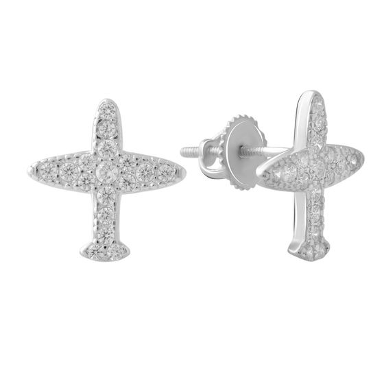 Срібні сережки з фіанітами